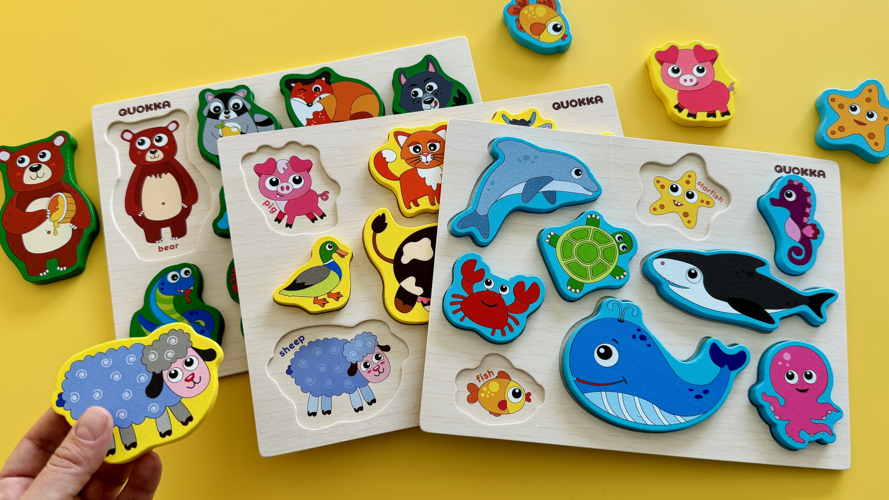 jokepr DRT WOOD MIX とNANGA限定2個セット QUOKKA Wooden Puzzles for Toddlers 3-5 - Numbers Toddler Puzzles 1